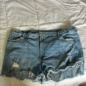 Old Navy Blue Jean Shorts Distressed Raw-Edge